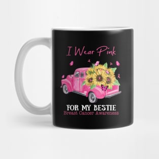 Sunflower Truck I Wear Pink For My Best Friend Breast Cancer Awareness Mug